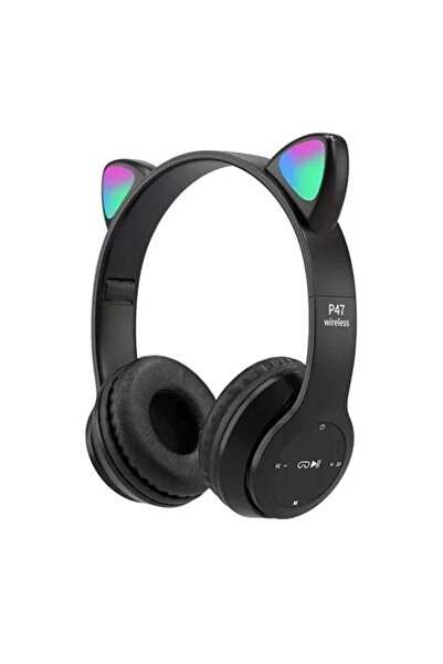 Mi7a P47M Kedi Kulak Kablosuz Kulak Üstü Bluetooth Kulaklık