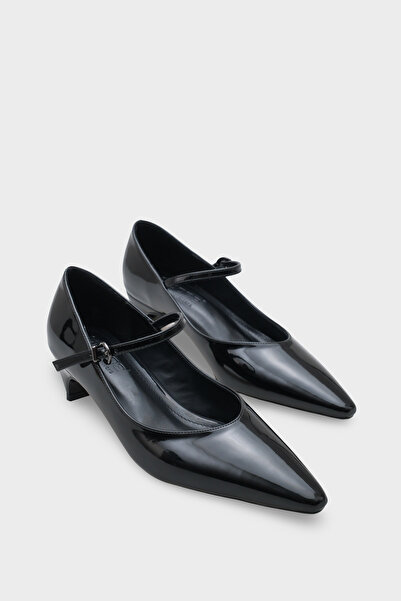 Capone Outfitters Amalia Strappy Short Heeled Pointed Toe Patent Leather Look...