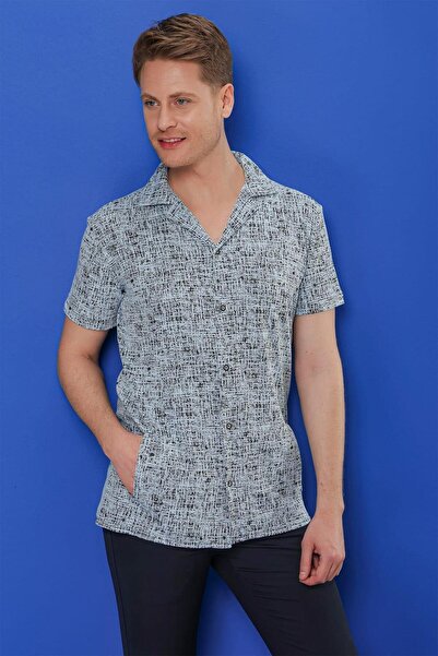 Efor Erkek G 1535 Slim Fit Mavi Klasik Gömlek