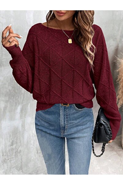 StudioNertex Bordo Yarasa Sweater