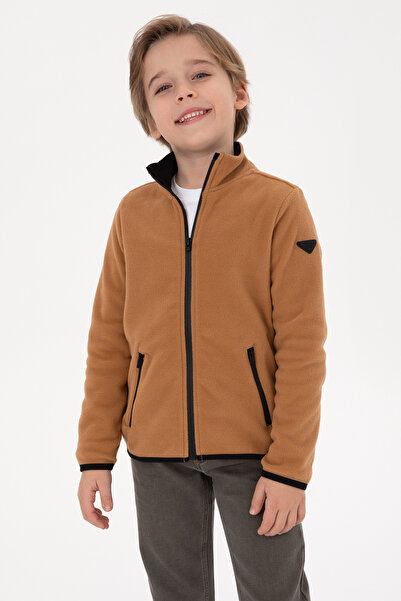 U.S. Polo Assn. Erkek Çocuk Camel Polar Örme Hırka 50313853-VR233