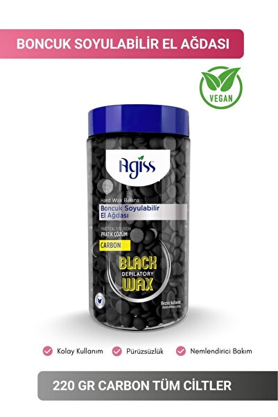 AGISS Tüm Ciltler Için Boncuk Soyulabilir Inci El Ağdası Carbon Şişe 220 Gr,