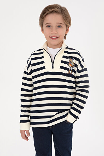 U.S. Polo Assn. Erkek Çocuk Lacivert Yarm Fermuarlı Süprem Sweatshirt 5031670...