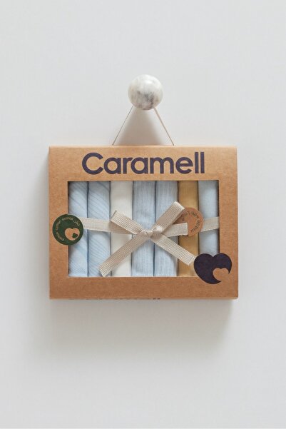 Caramell Bebenova 7'li Bebek Ağız Mendili %100 Pamuk Penye 20x20 Cm