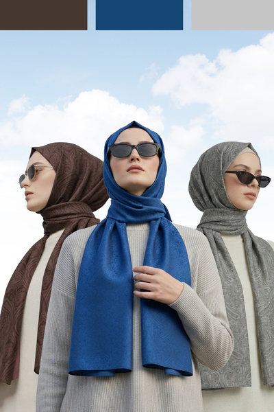 Kamer Scarf Etnik Desen Jakar Şal 3lü Paket