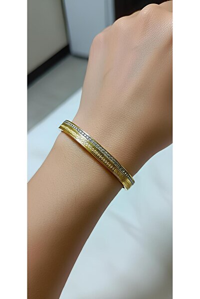 Bontexs Kadın Tek Sıra Zirkon Taşlı Desenli Kelepçe