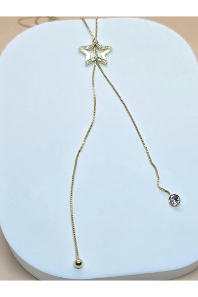 Veyla Style Heart Detailed Zircon Stone Dangle Necklace