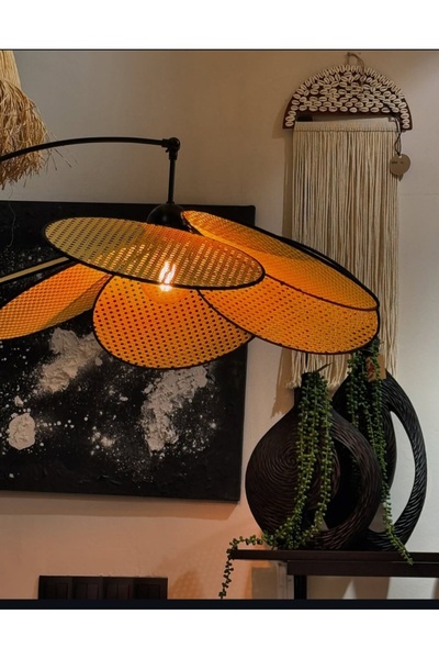 zepce design Pervane Lambader Bambu Hasır