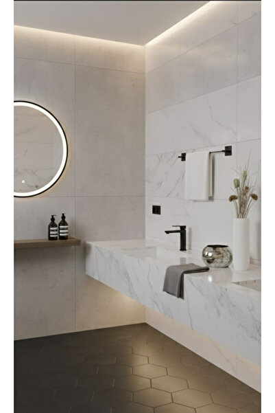 isometric Yapışkanlı Siyah Banyo Uzun Havluluk Wc Rulo Tuvalet Kağıtlık