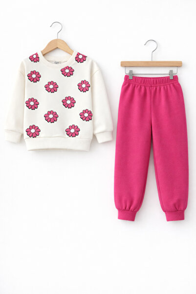 esmababykids طقم فليس للفتيات، طقم فليس مزين بالزهور، طقم فليس للفتيات مكون م...