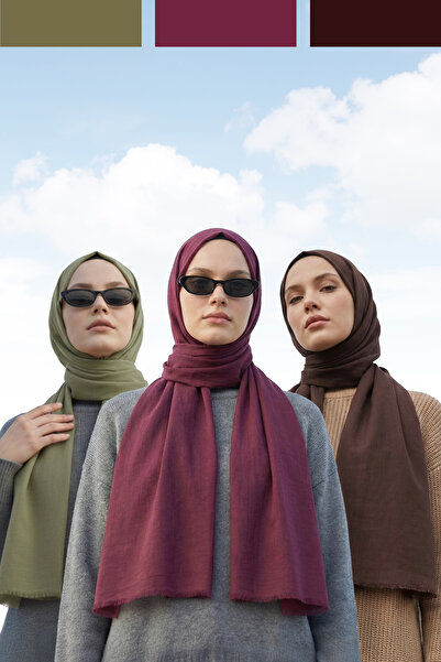 Kamer Scarf Pure Line Series Cotton Comfort Shawl 3-Pack