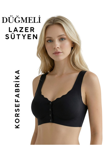 KORSEFABRİKA Laser Front BUTTONED Invisible Non-wired Свалящ се подплатен без...