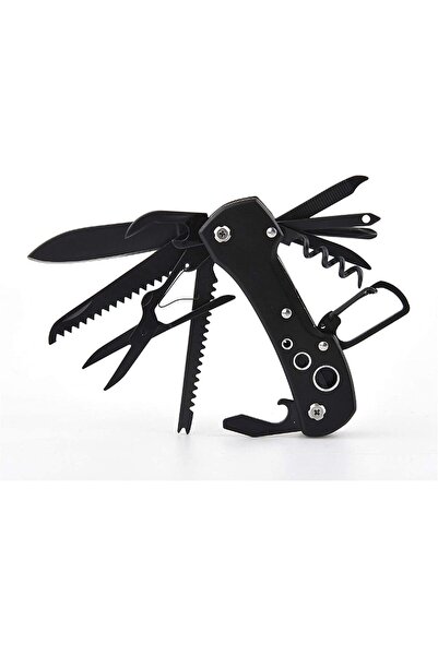 valkyrie Çok Fonksiyonlu Siyah İsviçre Kamp Cep Çakısı