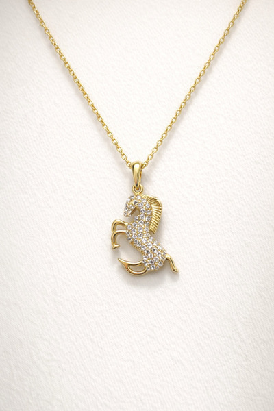 Zerda Kuyumculuk 14 Ayar Altın At Figürlü Kolye