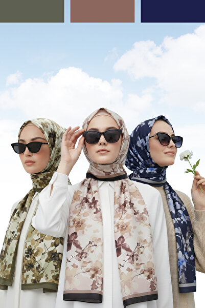 Kamer Scarf Soft Cotton Patterned Shawl Elegance Series 3 Pack