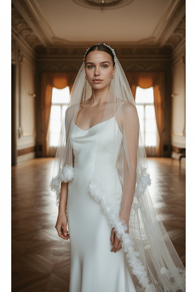 GÖKŞİN MODA 2.5 متر طول 1.5 متر شالات زفاف مع زهور إنيلان