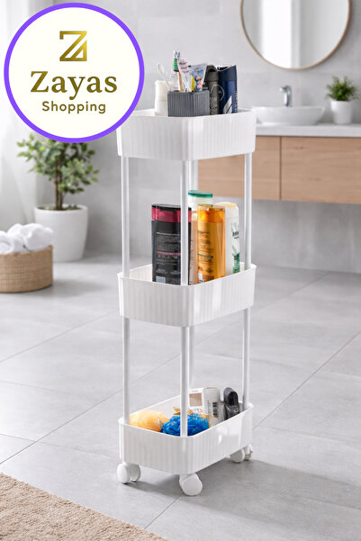 Zayas Shopping ZS-0052-PRATİK- 3 KATLI ÇOK AMAÇLI RAF BANYO VE MUTFAK ORGANİZ...