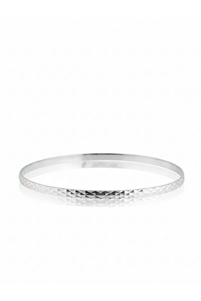 oya silver Desenli İnce Gümüş Ajda Bilezik [KL234J]