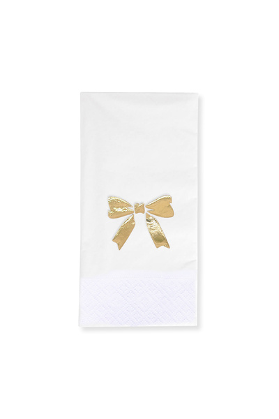 Story مناديل ورقية بيضاء اللون مقاس 33 × 33 سم، مزينة بشريط من ورق الذهب، 16 ...