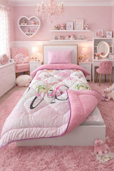 VİLERA HOME YENİ NESİL DESENLİ TEK KİŞİLİK YASTIK KILIFLI YORGAN