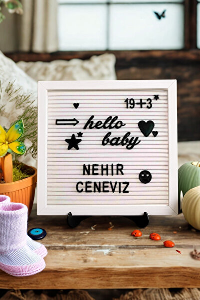 fikirstore Mesaj Panosu Beyaz Kaplama Ahşap Çerçeveli 148 Türkçe Karakterli Siyah Harf Setli Yazı Tahtası