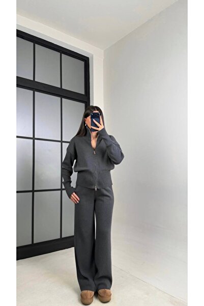 Kedi Fashion Triko çift fermuarlı takım