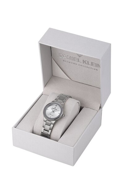 Daniel Klein Pırlantalı Gümüş Renk 30 mm Hediye Paketli Kadın Kol Saati ve Bi...