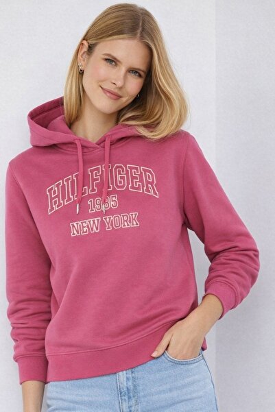 Tommy Hilfiger 100% Organic Cotton Comfortable Cut Embossed Printed Hooded Sw...