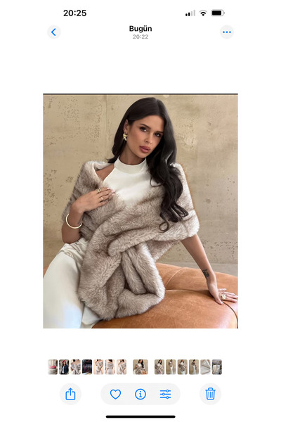 laviyonsa شال فرو مبطن من إيتول بلون إكرو مع أطراف من الفرو الأسود وشال إيتول