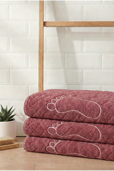 Motif Mağaza 3 Adet %100 Pamuk Kapitoneli Ayak Havlusu Banyo Paspası