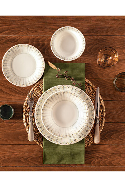 Madame Coco Alice 6 Kişilik 24 Parça Yemek Takımı - Mavi/Mint