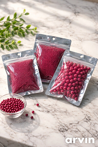 hediyehobihersey Pembe Pasta Süsleme Şekeri Draje Boncuk Yenilebilir Yumuşak ...