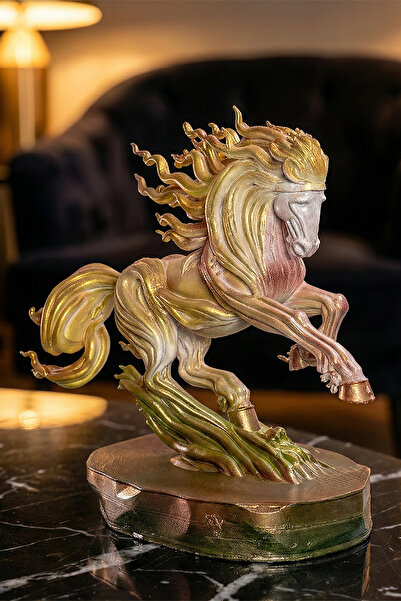 ZAP AKSESUAR Şahlanan At Heykeli Dekoratif Obje Modern Sanatsal Figür Ofis Ev...