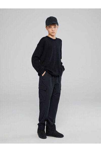 LC Waikiki Two Mt Shop Quality Lcw Kids Black Elastic Waist Boys Cargo Pants