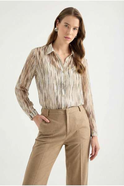 Masha Kate Desenli Şifon Gömlek