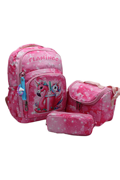 Bevitton Primary School Bag - Set of 3, Character Pattern, Powder for Girls
