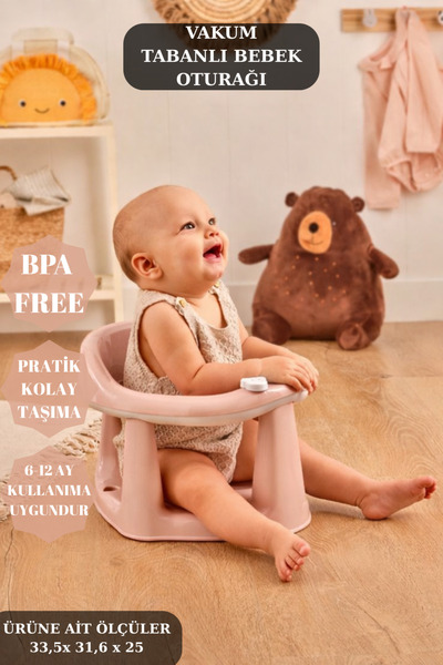 PONÇİK STORE 2'li Bebek Banyo Oturağı Ve Minder Set- Vakum Taban Mama Oturağı...
