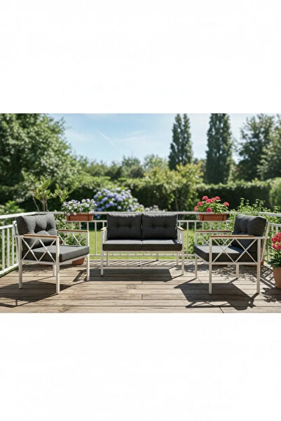 adımshops 2+1+1 Beyaz profil Balkon-bahçe-kafe- Çay Seti-koltuk Takımı-oturma...