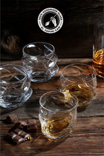 Glamis Selen Concept Storm Model Luxury Handmade Glass Cup Set of 4