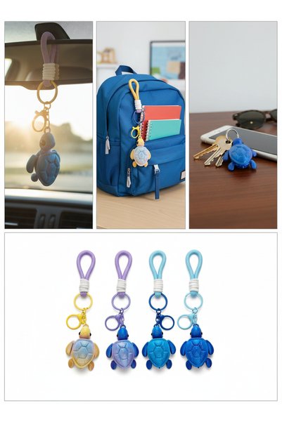 MYNAURA 1 Piece Colorful Turtle Figured Keychain – Fun and Collectible Design