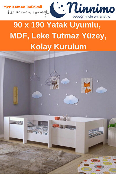 Ninnimo Vega Montessori Mdf Mm5 Karyola Beyaz 90x190 Yatak Uyumlu M 2005