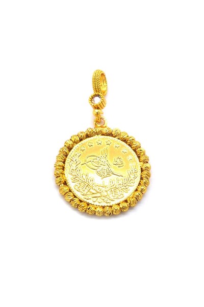 FerizZ Altın Kaplama İmitasyon Dorika Çerçeveli 2.5 luk resat Kolye Ucu TGR-587