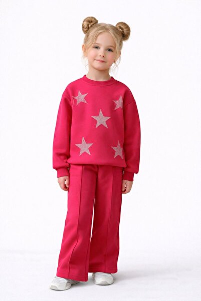 RAPAPA Star Stone Detailed 3 Threaded Yarn Fleece-Lined Girls' Tracksuit Set ...