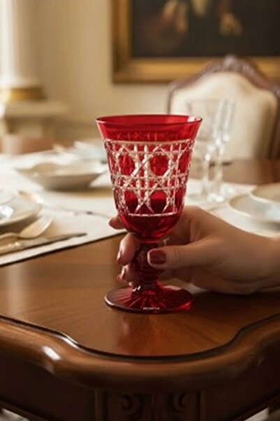 DECOSTYLE Cam GLORİA El Kesmesi Cam Kadeh Bardak 200ml 1 Kırmızı Şarap Kadehi...