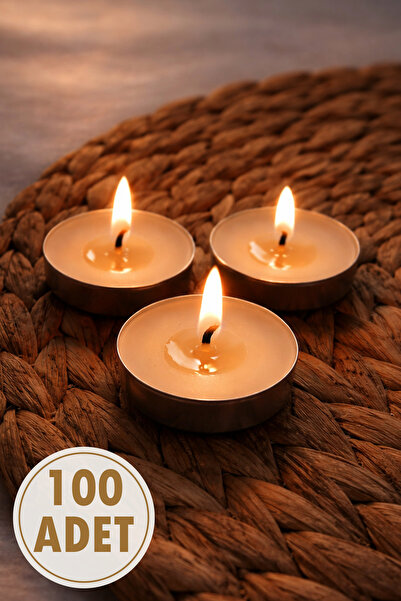 ZEYMERADE Tealight Mum Beyaz, 100 Adet Kokusuz, Buhurdanlık, Parti, Kutlama, ...