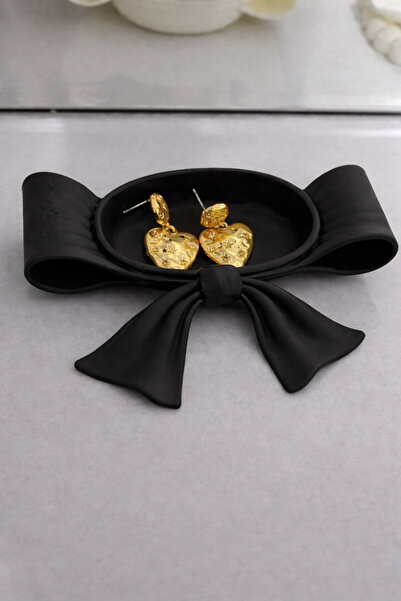 Vescarri صينية مجوهرات صغيرة بتفاصيل فيونكة - حامل مفاتيح وتنظيم المجوهرات بت...