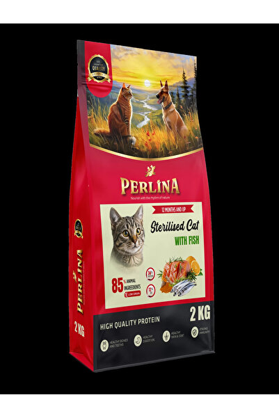 Perlina Sterilised Kedi Maması, Balıklı, Yüksek Protein, 2 KG