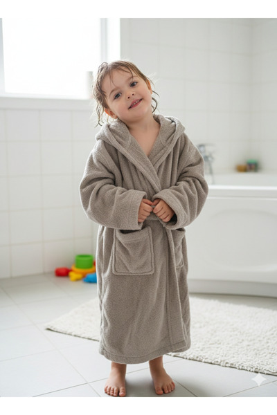 Ercahome tekstil روب أطفال أنيق جداً مصنوع من القطن بنسبة 100% باللون البني ل...