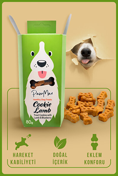 PAWMAX Kuzu Etli %100 Doğal Köpek Ödül Maması Cookie Lamb 80 Gr