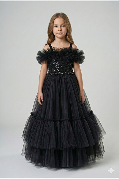 modallita فستان سهرة بناتي مزين بالترتر